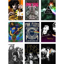 Pink Floyd Fotokart 9 Adet Kesilmiş  8*6 cm Pvc Kaplı Süper Hd Kaliteli Baskılı Fotokart