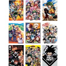My Hero Academia Fotokart 9 Adet Kesilmiş  8*6 cm Pvc Kaplı Süper Hd Kaliteli Baskılı Fotokart