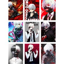 Kaneki Ken Fotokart 9 Adet Kesilmiş  8*6 cm Pvc Kaplı Süper Hd Kaliteli Baskılı Fotokart