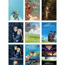 Howl's Moving Castle Fotokart 9 Adet Kesilmiş  8*6 cm Pvc Kaplı Süper Hd Kaliteli Baskılı