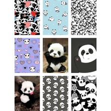 Panda Fotokart 9 Adet Kesilmiş  8*6 cm Pvc Kaplı Süper Hd Kaliteli Baskılı Fotokart
