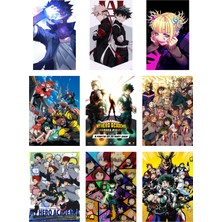 My Hero Academia Fotokart 9 Adet Kesilmiş  8*6 cm Pvc Kaplı Süper Hd Kaliteli Baskılı Fotokart