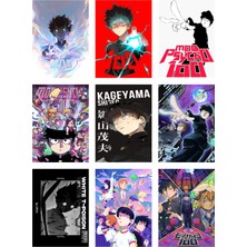 Mob Psycho 100 Fotokart 9 Adet Kesilmiş  8*6 cm Pvc Kaplı Süper Hd Kaliteli Baskılı Fotokart