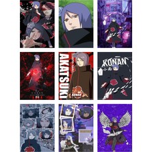 Konan Akatsuki Fotokart 9 Adet Kesilmiş  8*6 cm Pvc Kaplı Süper Hd Kaliteli Baskılı Fotokart