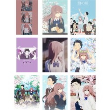 Koe No Katachi Fotokart 9 Adet Kesilmiş  8*6 cm Pvc Kaplı Süper Hd Kaliteli Baskılı Fotokart