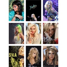 Kesha Rose Sebert  Fotokart 9 Adet Kesilmiş  8*6 cm Pvc Kaplı Süper Hd Kaliteli Baskılı Fotokart