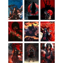 Itachi Uchiha Fotokart 9 Adet Kesilmiş  8*6 cm Pvc Kaplı Süper Hd Kaliteli Baskılı Fotokart