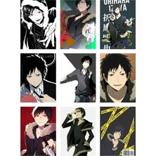 Izaya Orihara Fotokart 9 Adet Kesilmiş  8*6 cm Pvc Kaplı Süper Hd Kaliteli Baskılı Fotokart