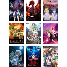 Higurashi No Naku Koro Ni Fotokart 9 Adet Kesilmiş  8*6 cm Pvc Kaplı Süper Hd Kaliteli Baskılı