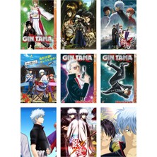 Gin Tama Fotokart 9 Adet Kesilmiş  8*6 cm Pvc Kaplı Süper Hd Kaliteli Baskılı Fotokart