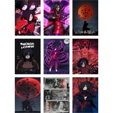 Madara Uchiha Fotokart 9 Adet Kesilmiş  8*6 cm Pvc Kaplı Süper Hd Kaliteli Baskılı Fotokart