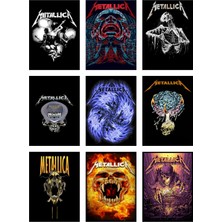 Metallica Fotokart 9 Adet Kesilmiş  8*6 cm Pvc Kaplı Süper Hd Kaliteli Baskılı Fotokart
