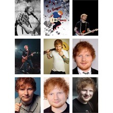 Ed Sheeran Fotokart 9 Adet Kesilmiş  8*6 cm Pvc Kaplı Süper Hd Kaliteli Baskılı Fotokart