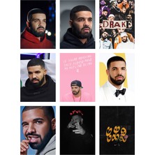 Drake Fotokart 9 Adet Kesilmiş  8*6 cm Pvc Kaplı Süper Hd Kaliteli Baskılı Fotokart