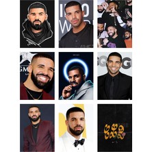 Drake Fotokart 9 Adet Kesilmiş  8*6 cm Pvc Kaplı Süper Hd Kaliteli Baskılı Fotokart