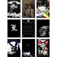 Death Note Fotokart 9 Adet Kesilmiş  8*6 cm Pvc Kaplı Süper Hd Kaliteli Baskılı Fotokart