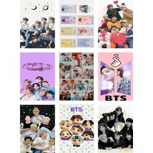 Bts (Jin-Jimin-V-Suga )Fotokart 9 Adet Kesilmiş  8*6 cm Pvc Kaplı Süper Hd Kaliteli Baskılı