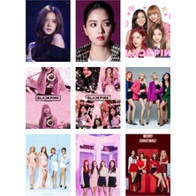 Blackpink Fotokart 9 Adet Kesilmiş  8*6 cm Pvc Kaplı Süper Hd Kaliteli Baskılı Fotokart