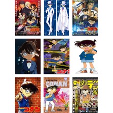 Detective Conan Fotokart 9 Adet Kesilmiş  8*6 cm Pvc Kaplı Süper Hd Kaliteli Baskılı