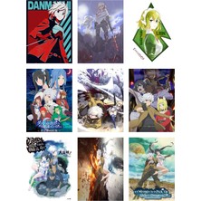 Danmachi Fotokart 9 Adet Kesilmiş  8*6 cm Pvc Kaplı Süper Hd Kaliteli Baskılı Fotokart