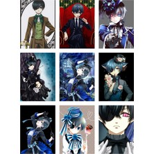 Ciel Phantomhive Fotokart 9 Adet Kesilmiş  8*6 cm Pvc Kaplı Süper Hd Kaliteli Baskılı Fotokart