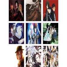 Bungou Stray Dogs Fotokart 9 Adet Kesilmiş  8*6 cm Pvc Kaplı Süper Hd Kaliteli Baskılı Fotokart