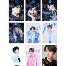 Bts (Jin-Jimin-V-Suga )Fotokart 9 Adet Kesilmiş  8*6 cm Pvc Kaplı Süper Hd Kaliteli Baskılı