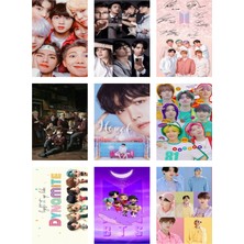 Bts (Jin-Jimin-V-Suga )Fotokart 9 Adet Kesilmiş  8*6 cm Pvc Kaplı Süper Hd Kaliteli Baskılı