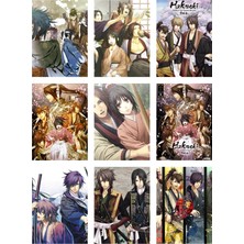 Hakuouki Shinsengumi Kitan Fotokart 9 Adet Kesilmiş  8*6 cm Pvc Kaplı Süper Hd Kaliteli Baskılı