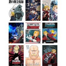 Fullmetal Alchemist Fotokart 9 Adet Kesilmiş  8*6 cm Pvc Kaplı Süper Hd Kaliteli Baskılı Fotokart