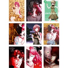 Elfen Lied Fotokart 9 Adet Kesilmiş  8*6 cm Pvc Kaplı Süper Hd Kaliteli Baskılı Fotokart