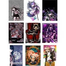 Danganronpa Fotokart 9 Adet Kesilmiş  8*6 cm Pvc Kaplı Süper Hd Kaliteli Baskılı Fotokart