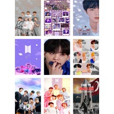 Bts (Jin-Jimin-V-Suga )Fotokart 9 Adet Kesilmiş  8*6 cm Pvc Kaplı Süper Hd Kaliteli Baskılı
