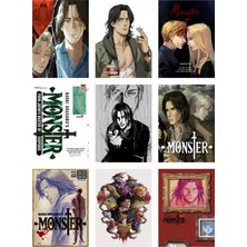 Naoki Urasawa Monster Fotokart 9 Adet Kesilmiş  8*6 cm Pvc Kaplı Süper Hd Kaliteli Baskılı