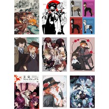 Bungou Stray Dogs Fotokart 9 Adet Kesilmiş  8*6 cm Pvc Kaplı Süper Hd Kaliteli Baskılı Fotokart