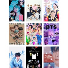 Bts (Jin-Jimin-V-Suga )Fotokart 9 Adet Kesilmiş  8*6 cm Pvc Kaplı Süper Hd Kaliteli Baskılı