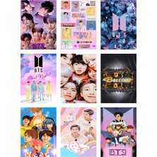 Bts (Jin-Jimin-V-Suga )Fotokart 9 Adet Kesilmiş  8*6 cm Pvc Kaplı Süper Hd Kaliteli Baskılı