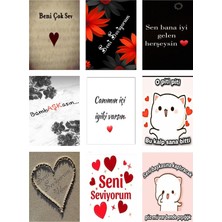 Seni Seviyorum Fotokart 9 Adet Kesilmiş  8*6 cm Pvc Kaplı Süper Hd Kaliteli Baskılı Fotokart