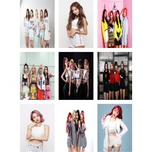Badkız Kpop Fotokart 9 Adet Kesilmiş  8*6 cm Pvc Kaplı Süper Hd Kaliteli Baskılı Fotokart