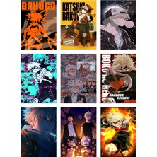 Bakugo Katsuki Fotokart 9 Adet Kesilmiş  8*6 cm Pvc Kaplı Süper Hd Kaliteli Baskılı Fotokart