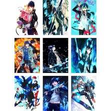 Ao No Exorcist Fotokart 9 Adet Kesilmiş  8*6 cm Pvc Kaplı Süper Hd Kaliteli Baskılı Fotokart