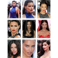 Adriana Lima Fotokart 9 Adet Kesilmiş  8*6 cm Pvc Kaplı Süper Hd Kaliteli Baskılı Fotokart