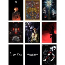 Death Note Fotokart 9 Adet Kesilmiş  8*6 cm Pvc Kaplı Süper Hd Kaliteli Baskılı Fotokart