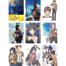 Bunny Girl Senpai Fotokart 9 Adet Kesilmiş  8*6 cm Pvc Kaplı Süper Hd Kaliteli Baskılı Fotokart
