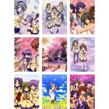 Clannad Fotokart 9 Adet Kesilmiş  8*6 cm Pvc Kaplı Süper Hd Kaliteli Baskılı Fotokart