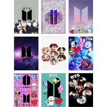 Bts (Jin-Jimin-V-Suga )Fotokart 9 Adet Kesilmiş  8*6 cm Pvc Kaplı Süper Hd Kaliteli Baskılı