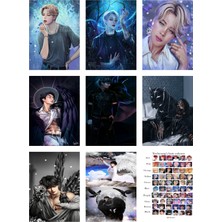 Bts (Jin-Jimin-V-Suga )Fotokart 9 Adet Kesilmiş  8*6 cm Pvc Kaplı Süper Hd Kaliteli Baskılı