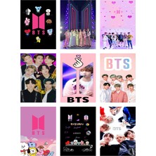 Bts (Jin-Jimin-V-Suga )Fotokart 9 Adet Kesilmiş  8*6 cm Pvc Kaplı Süper Hd Kaliteli Baskılı