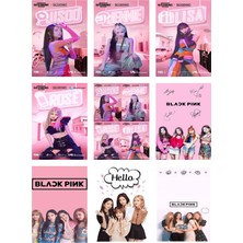 Blackpink Fotokart 9 Adet Kesilmiş  8*6 cm Pvc Kaplı Süper Hd Kaliteli Baskılı Fotokart