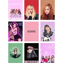 Blackpink Fotokart 9 Adet Kesilmiş  8*6 cm Pvc Kaplı Süper Hd Kaliteli Baskılı Fotokart